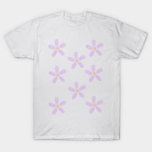 Purple Flower Pattern T-Shirt